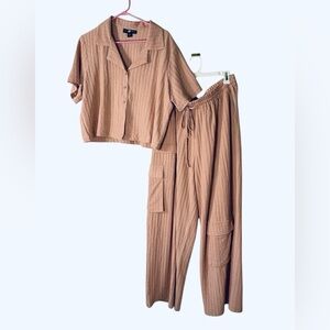 Ashley Stewart Textured Peach Lounge Set